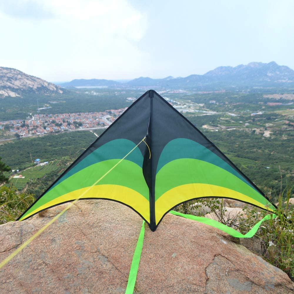 Delta Kite for Kids & Adults, Extremely Easy to Fly Kite for Beach Trip, Best Kites for Beginners, 300ft String Handle Included