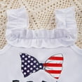 thumbnail image 3 of GYRATEDREAM Toddler girl 4th of July Outfit Sleeveless Halter Vest Top and American Flag Bell Bottoms Pants Set Independence Day clothing for 24-36M Blue, 3 of 7
