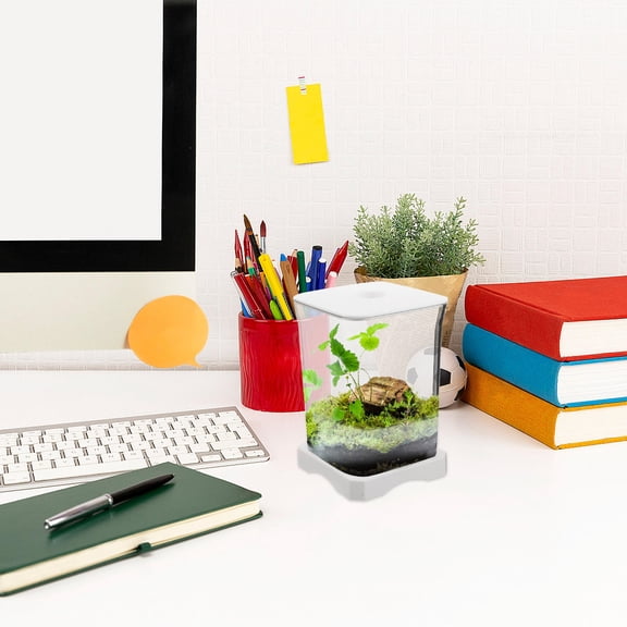 OFFIGAM Compact Rectangular Fish Tank with Low Maintenance Design, 1 Set Ideal for Workspace
