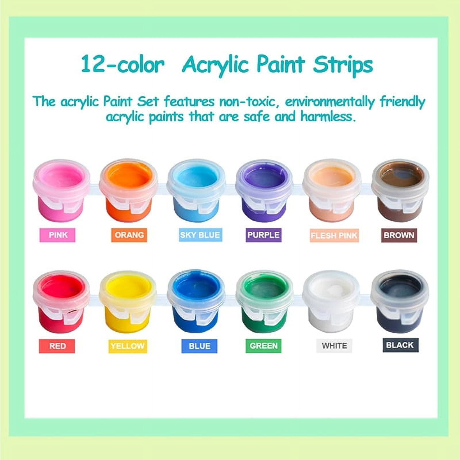 Mini Acrylic Paint Set, Acrylic Paint Strips for Kids and Adults, Perfect for Birthday Partyhome Classroom Gifts