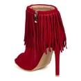 thumbnail image 3 of New Women Liliana Martha-1 Suede Fringe Peep Toe Stiletto Ankle Bootie, 3 of 6