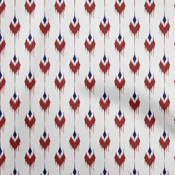 oneOone Cotton Cambric Red Fabric Ikat Sewing Fabric By The Yard Printed Diy Clothing Sewing Supplies 56 Inch Wide
