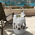 thumbnail image 5 of Barara King Garden Stool Seating, Decorative End Table,14" x 17" Ceramic Garden Stool with Double-Coin Knotted Ring Design, Antique Blue, 5 of 13