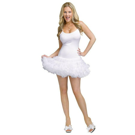 Fun World Women's Pettidress Adult Costume Dress, White, Medium/Large