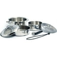 thumbnail image 1 of Camco 7 Piece Stainless Steel Cookware Nesting Set w/Handle & Storage Strap, 1 of 10