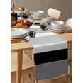 thumbnail image 6 of Black Stripe Table Runner Cotton Linen 120 Inch Holiday Dresser Scarves, Modern Rustic Horizontal Black Striped Tablerunner for Kitchen Coffee Dining Bedroom Dinner Scarf Décor 13''x120'', 6 of 9