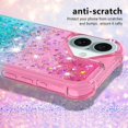 thumbnail image 4 of Case for iPhone 16 Plus Case Glitter Liquid Cute Clear Shockproof Back Cover,Soft TPU Phone Case for iPhone 16 Plus 6.7 inch Gradient Turquoise, 4 of 6