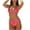 Hot Pink, variant on Womens Two-Piece Ruched Bikini Swimsuit & Bathing Suit Set with Thin Adjustable Straps and High-Waisted Bottoms Mint Green M