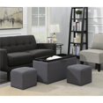 thumbnail image 2 of Pemberly Row Banc de Rangement avec Deux Ottomans en Tissu Gris, 2 of 6