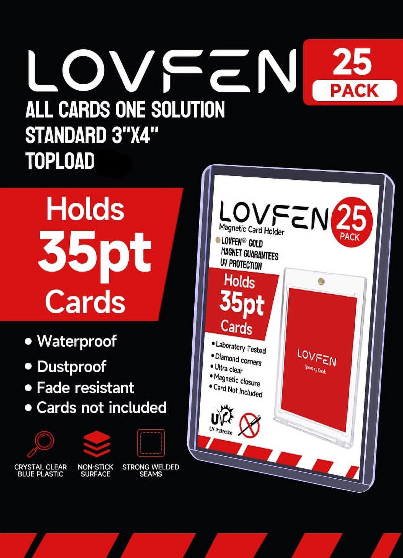 LOVFEN3 "x 4" tall transparent top loader for card sleeves, trading card sleeves, baseball card protectors for YuGiOh, MTG, TCG and sports card storage cases