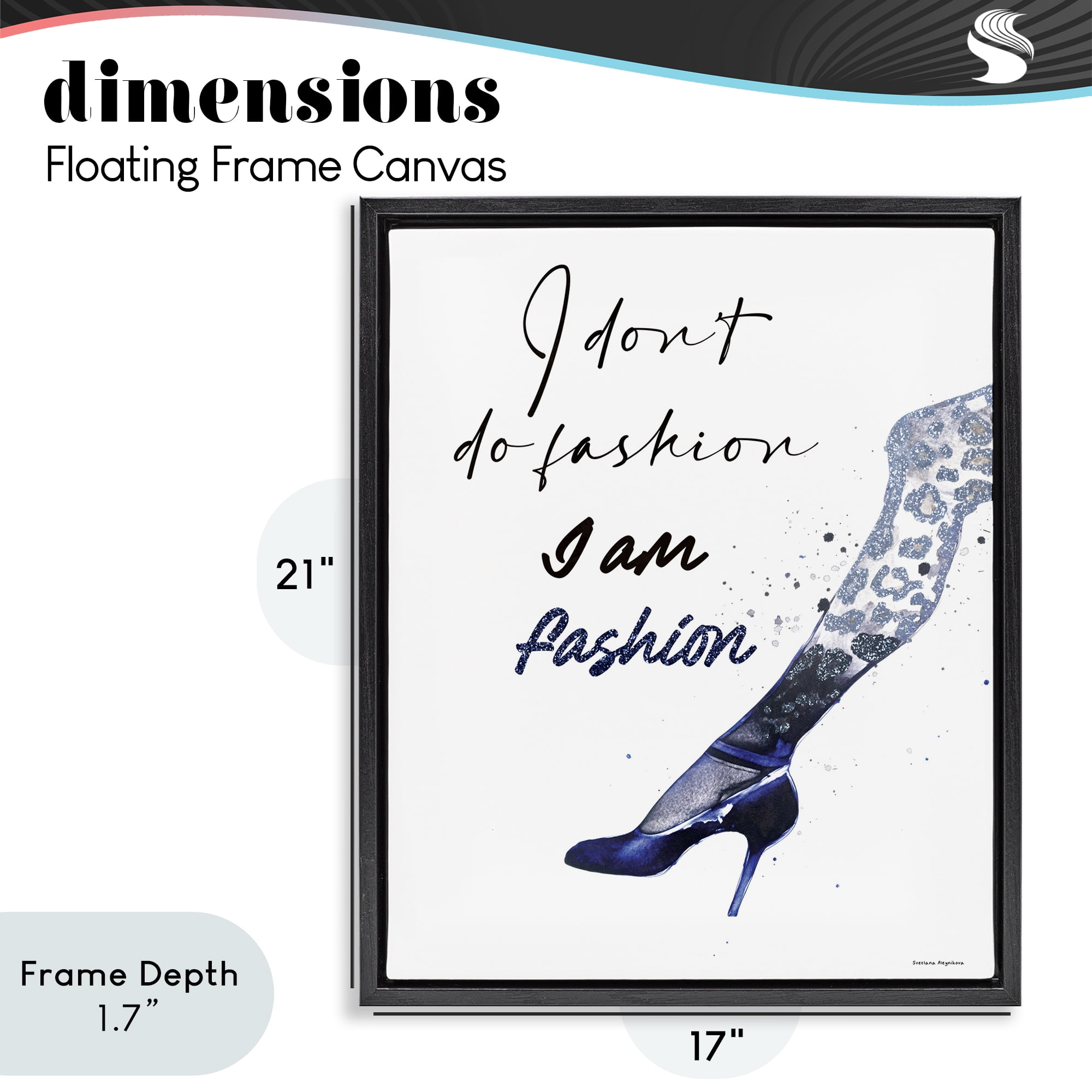 Stupell Industries Trendy I Am Fashion Black Framed Floater Canvas Wall Art, design by Svetlana Aleynikova