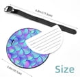 thumbnail image 5 of 2Pcs Leather Round Mermaid Scale Cruise Luggage Tag with Privacy Cover and Name ID Tag - Suitable for Travel Handbags Backpacks School Bags Luggage Tags, 5 of 7
