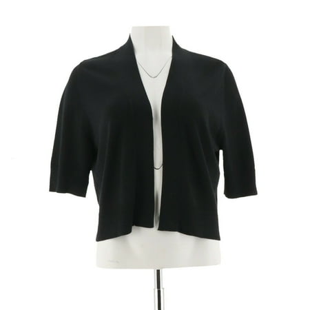 Soft Crop - Isaac Mizrahi Elbow Slv Cropped Sweater Shrug A290864