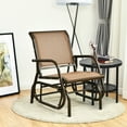 thumbnail image 2 of Costway Outdoor Single Swing Glider Rocking Chair Armrest Garden Porch Backyard Brown, 2 of 9