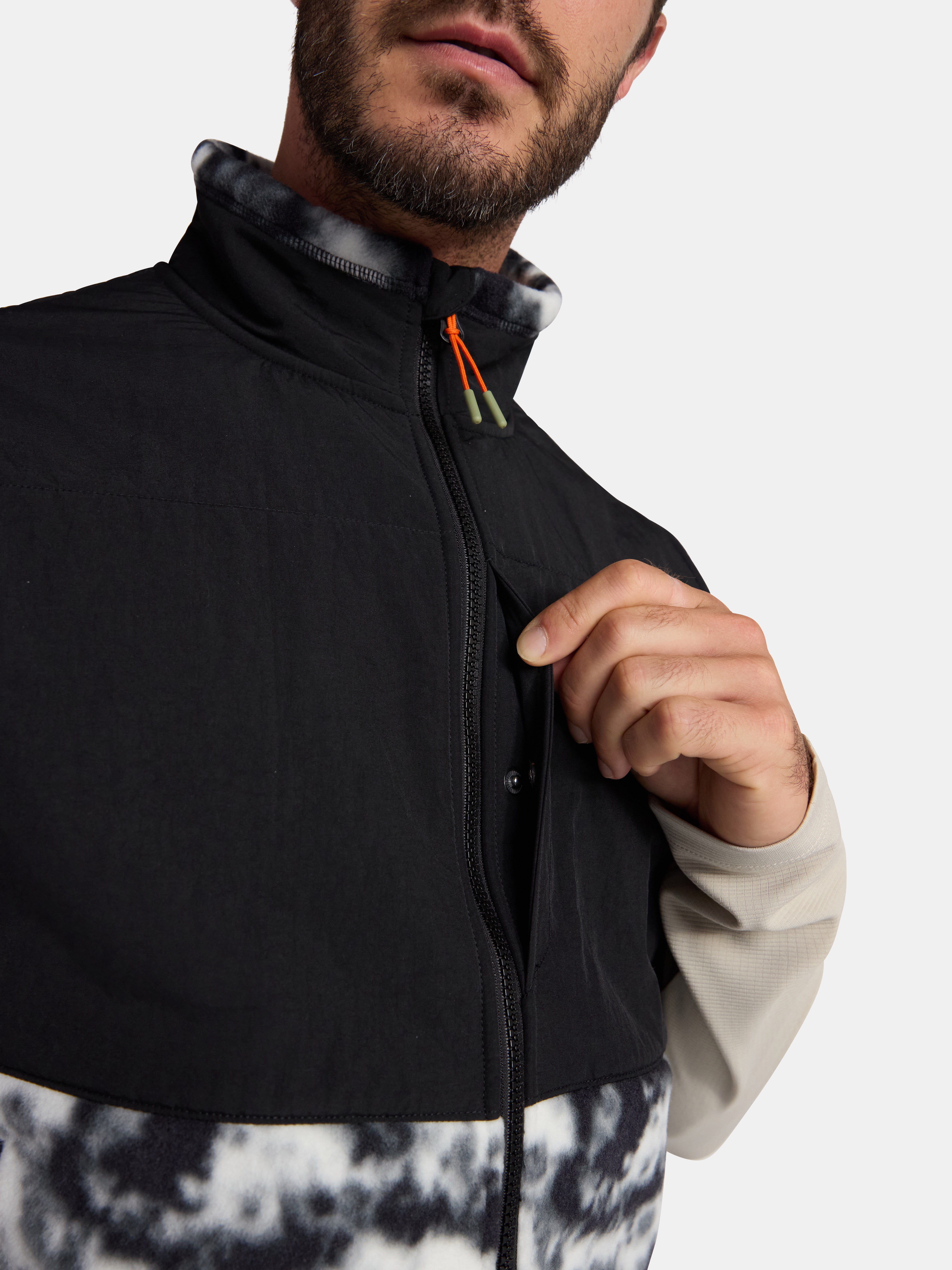 Ozark Trail Men's and Big Men's Mix Media Fleece Vest, Sizes S-3XL