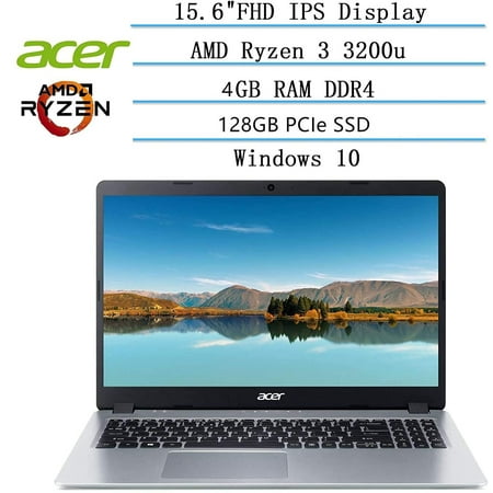 2021 Newest Acer Aspire 5 Slim Laptop 15.6" FHD IPS Display, AMD Ryzen 3 3200u-Dual Core (up to 3.5GHz), Vega 3 Graphics, 4GB RAM DDR4, 128GB PCIe SSD, Win10