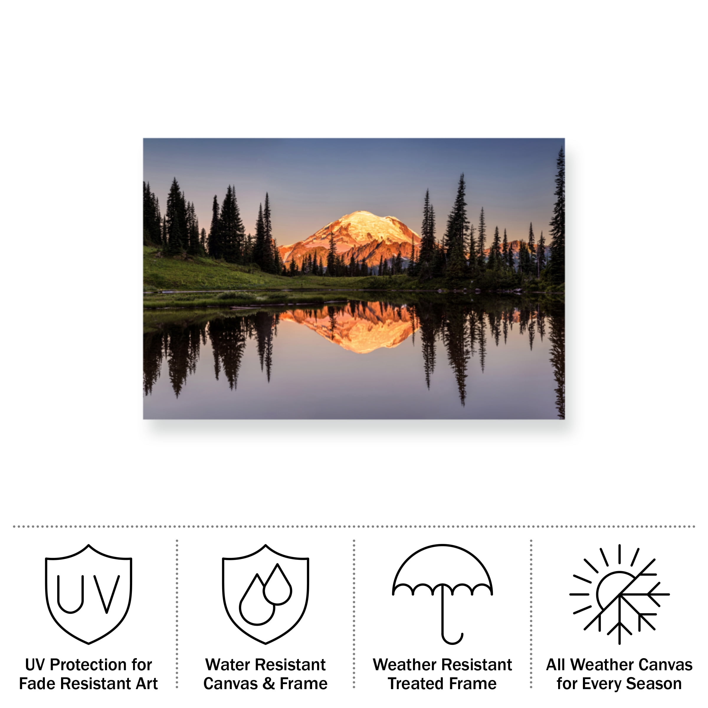 Pierre Leclerc 'Tipsoo Lake Sunrise' Outdoor Canvas 12x19
