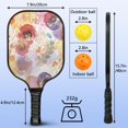 thumbnail image 4 of Pickleball Paddles Set Of 2, Fiberglass Surface, Spring Flowers Floral Print, 4 Balls & Bag, 4 of 5