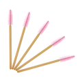 thumbnail image 2 of 300 Pack Mascara Wands Disposable Eye Lash Brushes Applicator for Eyelash Extensions Makeup Tool Bulk, Gold/Pink, 2 of 5