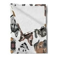thumbnail image 2 of Dogs Soft Flannel Fleece Blanket, Graphic Faces of Various Different Dog Breeds Funny Happy Puppies Illustration Pattern, Cozy Plush for Indoor and Outdoor Use, 50" x 70", Multicolor, by Ambesonne, 2 of 5