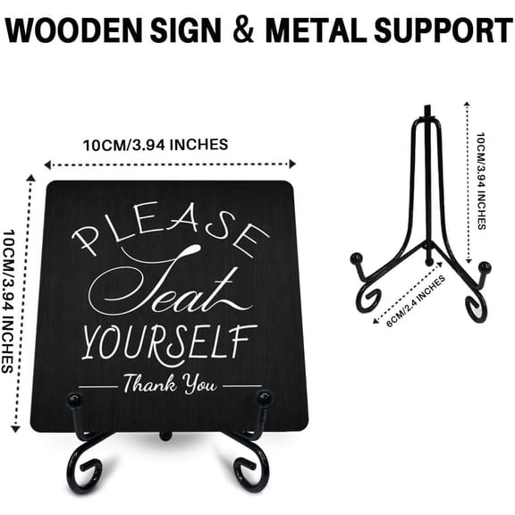 Black Wooden Sign with Metal Support Please Seat Yourself Funny Bathroom Wooden Plaques Rustic Farmhouse Decorative Signs for Bathroom Restroom Toilet Home Decor
