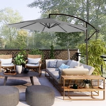 GARDEN 10 Ft Offset Cantilever Umbrellas for Patio Outdoor Shade, Gray