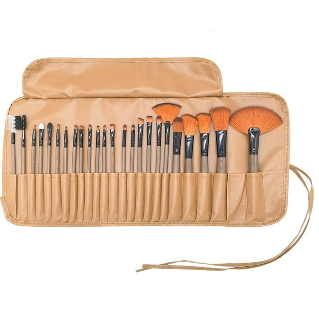 24 Makeup Brushes Original Wood Color Makeup Brush Set Set Comes With A Brush Bag Makeup Beauty Tools