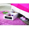 Homz White Underbed Wood Storage with Casters; Chalkboard Label Front
