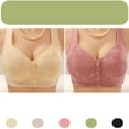thumbnail image 4 of LLYWEY V Neck Sports Bra Women Bras Ladies Lace Bra Style-466 Women Lace Bra Feature Adult Female Sport Sports Bras Beige 44B, 4 of 4