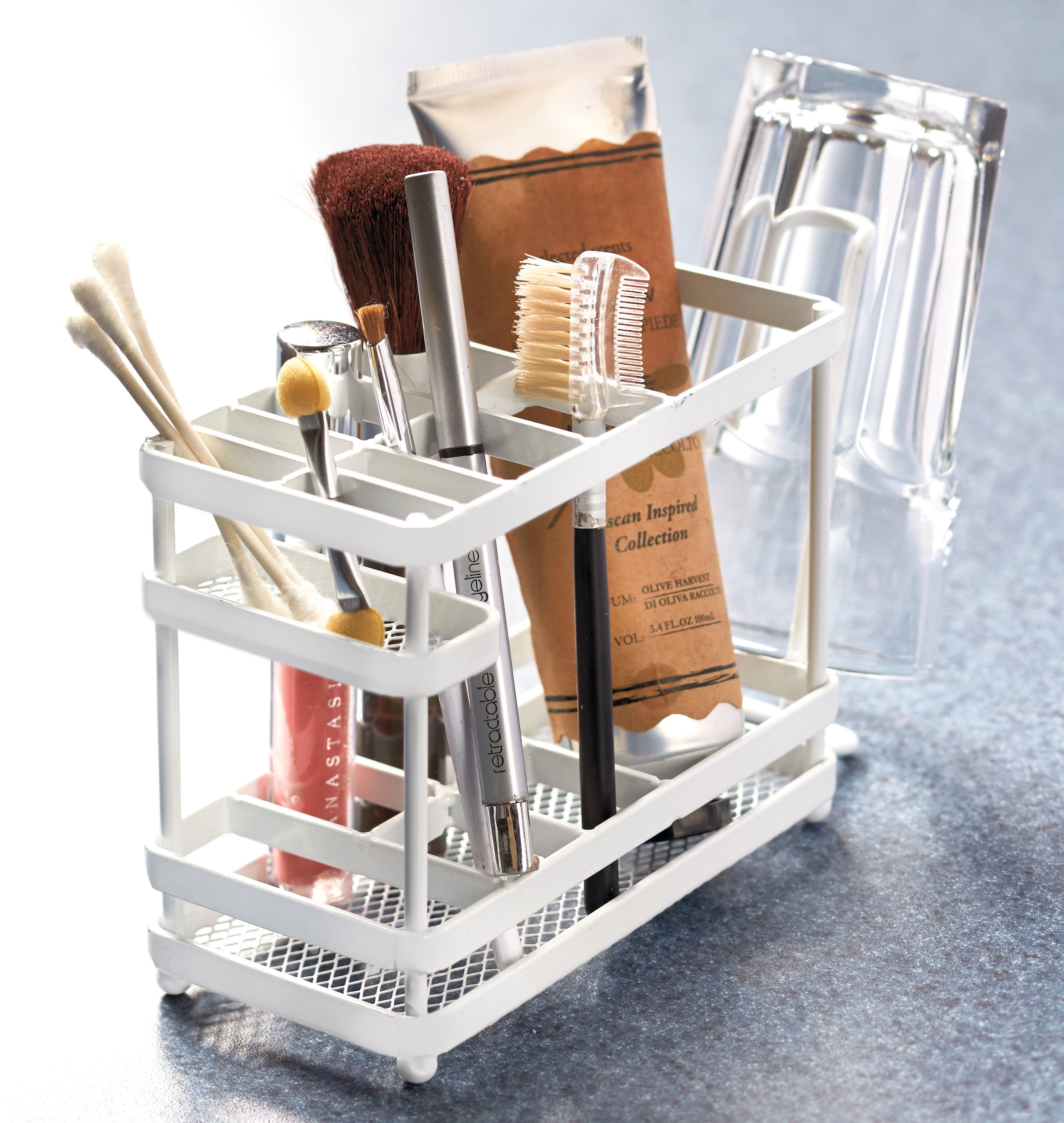 Metal Bathroom Countertop Organizer and Storage Tray White Walmart