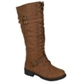 thumbnail image 1 of Wild Diva Lounge Women Knee High Combat Army Military Riding Lace Up Boots Timberly-65 Cognac Tan Brown 9, 1 of 4