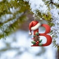 thumbnail image 4 of Beautynvta 26 Initial Letter Ornaments Christmas Tree Decoration, 3.1'' Acrylic Christmas Letter Pendant with Xmas Hat, Personalized Gifts Christmas Alphabet Hanging Ornaments for Xmas Decor, B, 4 of 6