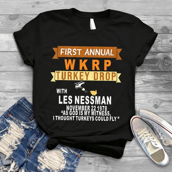 WKRP-Turkey Drop Shirt Thanksgiving Day Turkey Drop Gift Tee, Thanksgiving Shirt