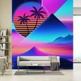 thumbnail image 3 of Idea4wall 2pcs Geometric Sunset Beach Modern Pink and Blue Tone Stylish Wall Murals, Removable Self-Adhesive Stick Wallpaper Large Wall Stickers for Home Decorative, 48"x132", 3 of 5