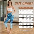 thumbnail image 6 of SCRAWLGOD Blue Mermaid Scales Women's Workout Capri Leggings with Pockets, Elastic Breathable Squat Proof Yoga Pants Leggings, High Waisted Gym Athletic Crop Yoga, L, 6 of 7