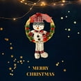 thumbnail image 6 of Christmas Wreath Welcome Snowman Sign Plush Winter Holiday Decor Front Door Wall Hanging Indoor Outdoor 18" x 12" (With Short Hat), 6 of 8