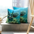 thumbnail image 6 of LALILO Throw Pillow Covers Green Sea Turtle Turtle Sea Marine Life Cushion Cover 18" x 18", 2911 Pack, 6 of 6