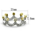 thumbnail image 2 of Luxe Jewelry Designs Women's Two-Tone Gold IP Stainless Steel Crown Shaped Ring with Clear Crystals, 2 of 4