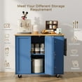 thumbnail image 2 of Walsunny Kitchen Island on Wheels with Storage Cabinet & 3 Drawer, 39.7" Width Rolling Kitchen Table, Cart Handle for Towel Rack or Free Mobility Blue, 2 of 10