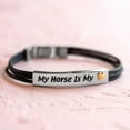 thumbnail image 5 of My Horse Is My Heart Engraved Leather Bracelet for Horse Lovers, 5 of 5