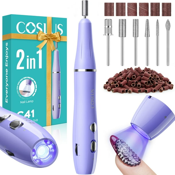 PTOOTP Taladro de uñas inalámbrico COSLUS , taladro de uñas eléctrico con lima de uñas eléctrica para quitar esmalte de gel, kit de manicura para mujeres