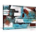 thumbnail image 1 of Abstract Canvas Wall Art for Bedroom - Teal Wall Decor for Bathroom - Modern Home 0ffice Decor Ready to Hang Size 16" x 12", 1 of 6