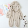 thumbnail image 3 of GYRATEDREAM Baby Boy Girl Winter Fuzzy Jumpsuit Infant Bear Ear Snowsuit Toddler Long Sleeve Footed Zipper Hoodie Romper Warm Onesie Coat for 3-12 Months, 3 of 8