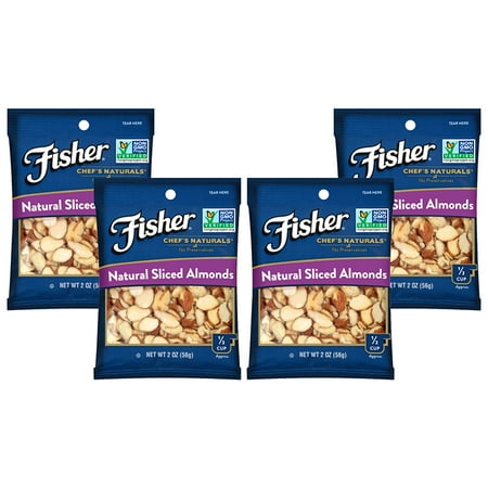 - (4 Pack) Fisher Chef's Naturals Sliced Almonds, Non-GMO, 2 oz