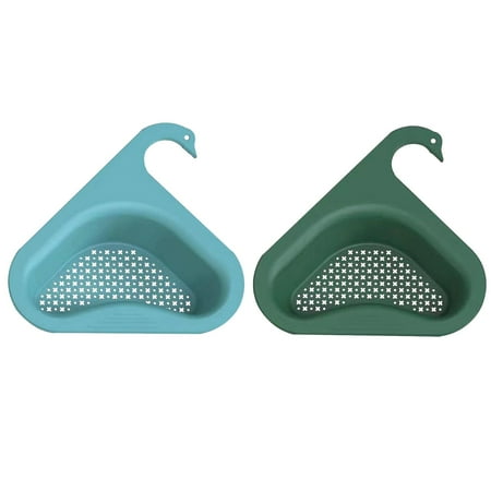 

noarlalf storage shelf 2 pcs kitchen sink organizer sink filter tray sink shelf triangular sink strainer basket storage rack for vegetable/fruit kitchen strainer tea strainer kitchen shelf