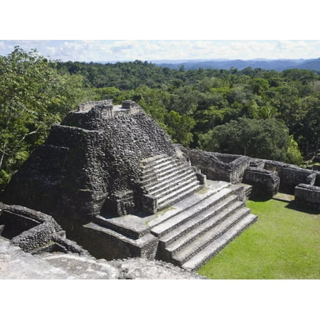 Plaza B Temple, Mayan Ruins, Caracol, Belize, Central America Print Wall Art By Jane