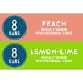 thumbnail image 3 of Waterloo Sparkling Water Two Flavor Pack, Zero Calories/Sugar/Artificial Sweeteners/Sodium, Lemon-Lime/Peach, 192 Fl Oz, Pack of 16, 3 of 5