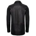 thumbnail image 2 of Mens Mid-Length Black Leather Safari Jacket-Fareham in Black, 2 of 5