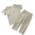 thumbnail image 4 of Birdeem Mode Garçon et Filles Ensemble Décontracté Manches Courtes Col Rond Pantalon Court Imprimé Bouton, 4 of 9