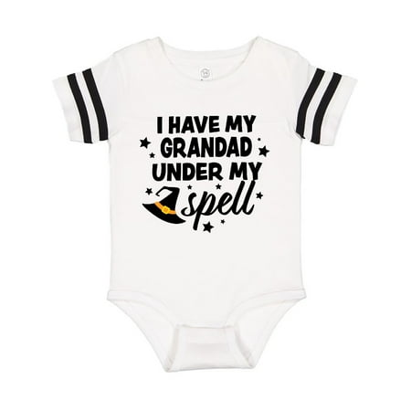

Inktastic I Have My Grandad Under My Spell with Cute Witch Hat Gift Baby Boy or Baby Girl Bodysuit